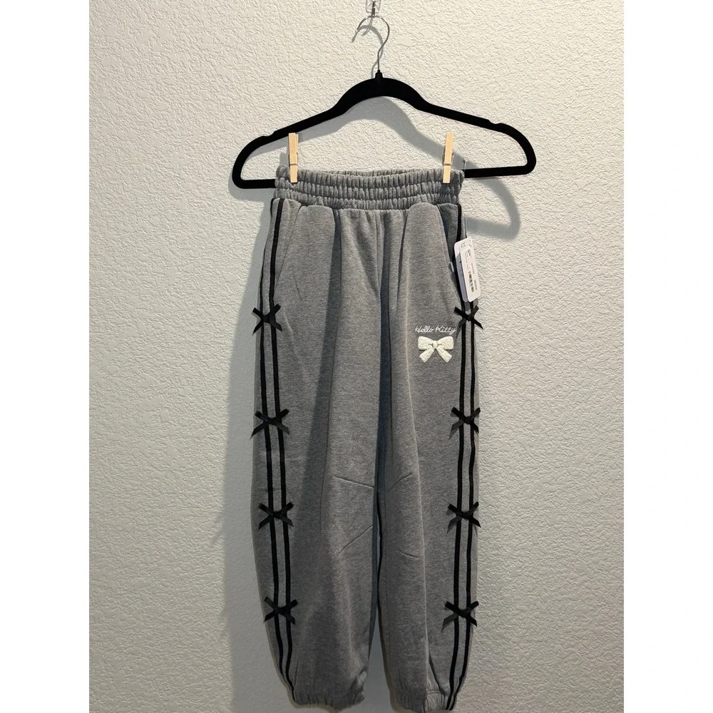 The Children's Place Girls Hello Kitty Bow Sweatpants Gray‎ M 7/8